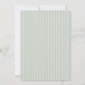 Carte De Remerciements Rayure verte sauge Crème personnalisée pour la dou (Dos)