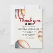 Carte De Remerciements Rayures de baseball classiques (Devant)