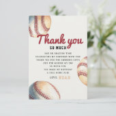 Carte De Remerciements Rayures de baseball classiques (Debout devant)