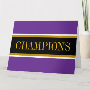 Carte De Remerciements Rayures de course Royal Purple Noir Blanc CHAMPION