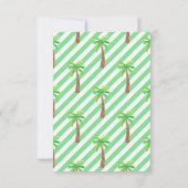 Carte De Remerciements Rayures Vertes Aquarelle Palmiers (Dos)