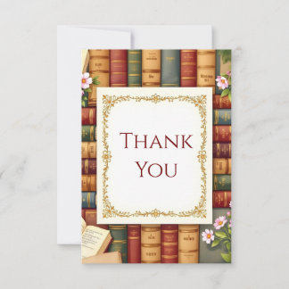 Carte De Remerciements Reading Books Books Lover Thank You Card 