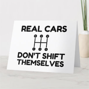 Carte De Remerciements Real Cars do Not Shift Themselves Funny