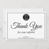 Carte De Remerciements Real Estate Company Logo Custom Realtor Flat (Devant)