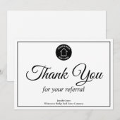 Carte De Remerciements Real Estate Company Logo Custom Realtor Flat (Devant / Derrière)