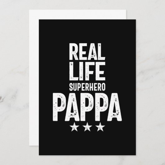 Carte De Remerciements Real Life Superhero Pappa | Cadeau Père (Devant / Derrière)