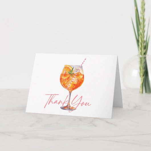 Carte De Remerciements Réception de mariage avec Spritz Aperol rose moder (Devant)