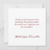 Carte De Remerciements Reception de mariage écrite That's Amore (Dos)