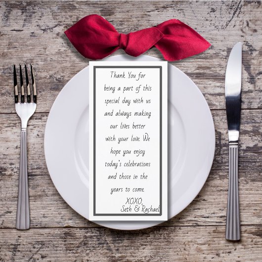 Carte De Remerciements Réception simple et élégante