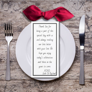 Carte De Remerciements Réception simple et élégante