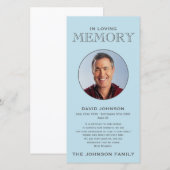 Carte De Remerciements Reconnaissance commémorative bleue en pastel de (Devant / Derrière)