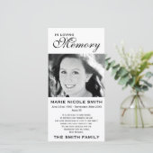 Carte De Remerciements Reconnaissance commémorative noire et blanche de (Debout devant)