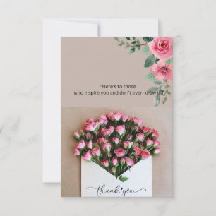 Carte De Remerciements "Reconnaissant pour votre inspiration"
