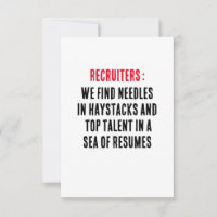 Recruteurs : Nous trouvons des aiguilles dans des 