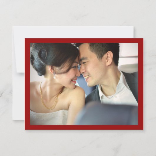 Carte De Remerciements Rectangle classique 'Xie Xie' Mariage chinois mode (Dos)