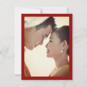 Carte De Remerciements Rectangle Double Bonheur Photo Mariage chinois T (Dos)