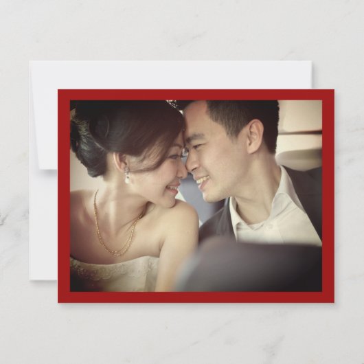 Carte De Remerciements Rectangle double bonheur simple Mariage chinois (Dos)