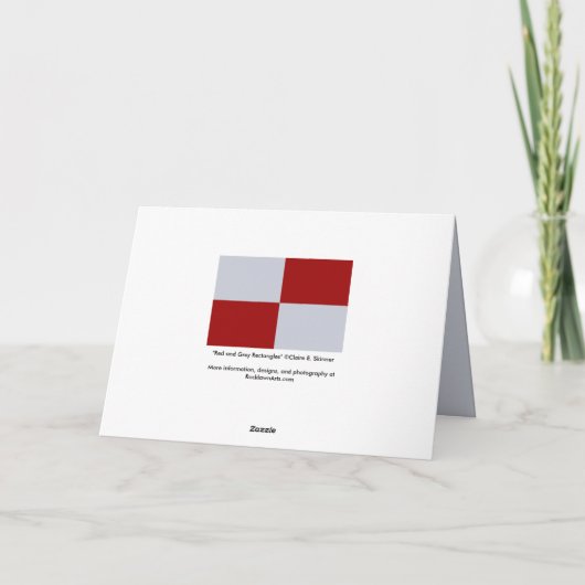 Carte De Remerciements Rectangles rouge et gris (Dos)