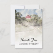 Carte De Remerciements Red Barn on Hill Country Mariage (Devant)