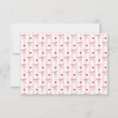 Carte De Remerciements Red Bow Hearts Valentines Baby Shower (Dos)