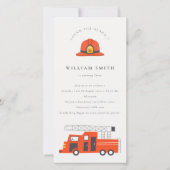 Carte De Remerciements Red Firetruck Engine Kids N'importe quel âge Anniv (Devant)