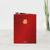 Carte De Remerciements Red Gold Frame Photo Mariage chinois (Dos)