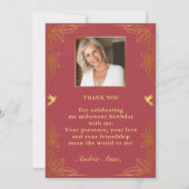 Carte De Remerciements Red Gold moderne 50 Fabuleux anniversaire (Dos)