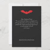 Carte De Remerciements Red Gothic Vampire Cathedral Photo Wedding (Dos)