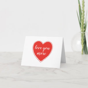 Carte De Remerciements Red Heart Vintage Valentine Love You More
