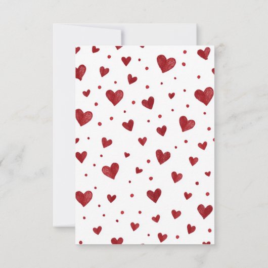 Carte De Remerciements Red Hearts Pattern Valentine's Day Custom Card (Dos)