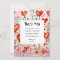 Red Hearts Whimsical Love Motif