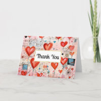 Red Hearts Whimsical Love Motif