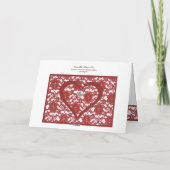 Carte De Remerciements Red Lace Motif Valentine's (Dos)