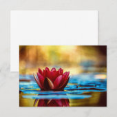 Carte De Remerciements Red Lotus Water Lily Flower (Devant / Derrière)