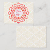 Carte de remerciements Red Mandala (Devant / Derrière)