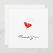 Carte de remerciements Red Poppy (Devant / Derrière)