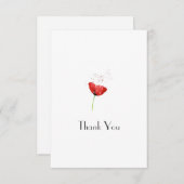 Carte De Remerciements Red Poppy (Devant / Derrière)