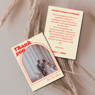 Carte De Remerciements Red Retro Typographie Vintage