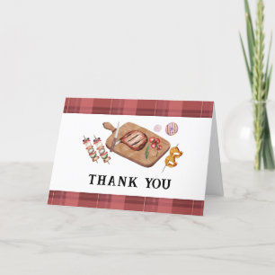 Carte De Remerciements Red Simple Plaid Country Baby Q Baby shower