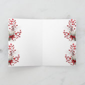 Carte De Remerciements Red Snow Globe Joyeuses fêtes | Salutation Noël (Intérieur)