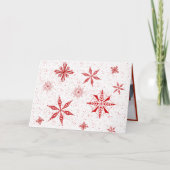 Carte De Remerciements Red Snow on White Canvas Design Christmas Card (Devant)