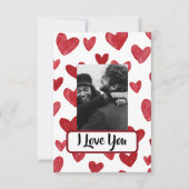 Carte De Remerciements Red Valentine’s Card with Photo & Love Message (Devant)
