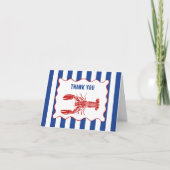 Carte De Remerciements Red, White and Blue Nautical Lobster (Devant)