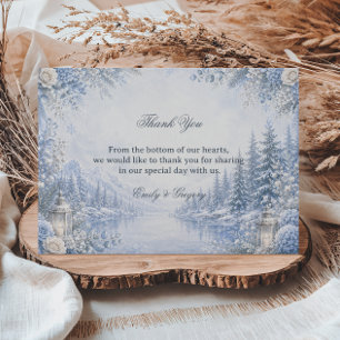 Carte De Remerciements Reflets sereins du lac en hiver
