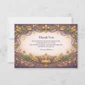 Carte De Remerciements Regal Crown Fleur-de-Lis Mardi Gras (Devant)