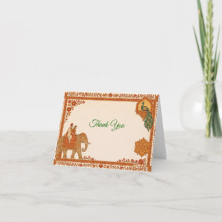 Carte De Remerciements Regal Indian Wedding Thank You Card | Saffron&Gold