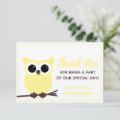 Carte De Remerciements Regardez qui est presque dû ! Chouette jaune (Debout devant)