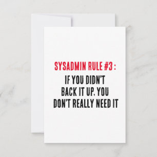 Carte De Remerciements Règle Sysadmin 3 Si vous ne l'avez pas sauvegardée