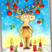 Carte De Remerciements Reinder de Noël