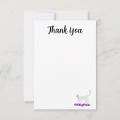 Carte De Remerciements Reine des coeurs rouges chat noir blanc (Dos)